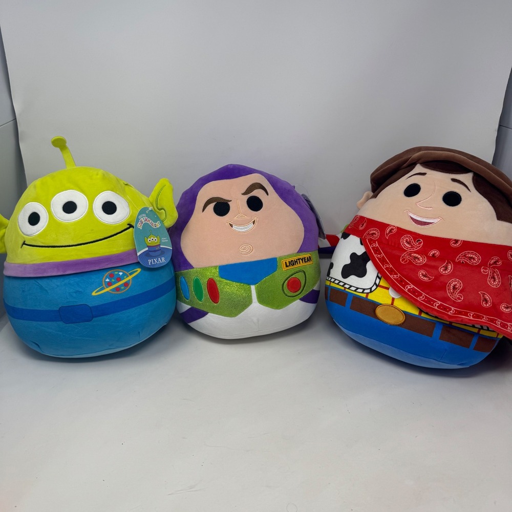 Squishmallows Toy Story Disney Pixar Plush Set Woody Buzz Lightyear Alien 8 Inch